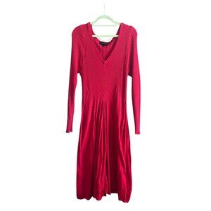 Lane Bryant Red Sweater Dress - Long Sleeve - V Neck - 18/20
